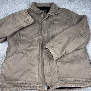 Guide Series Duck Canvas Work Jacket Mens Large Brown Thinsulate Insulated Coat
